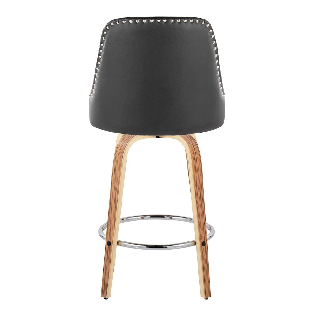 Studded Marcel 27" Fixed-Height Counter Stool - Set of  2