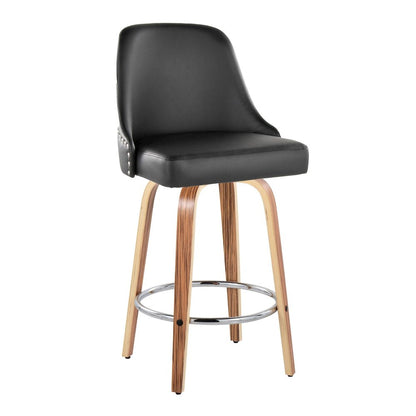 Studded Marcel 27" Fixed-Height Counter Stool - Set of  2