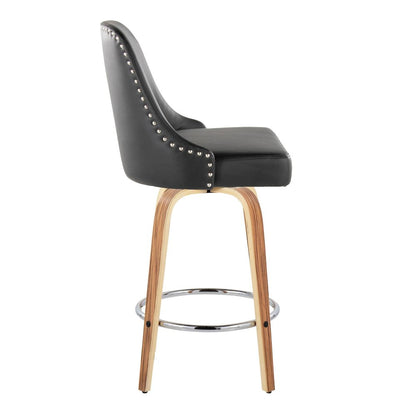 Studded Marcel 27" Fixed-Height Counter Stool - Set of  2