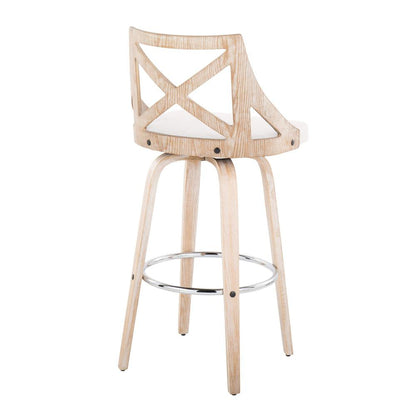 Clear Charlotte 30" Fixed-Height Barstool - Set of 2