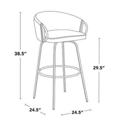 Claire 30" Fixed-Height Barstool - Set of 2