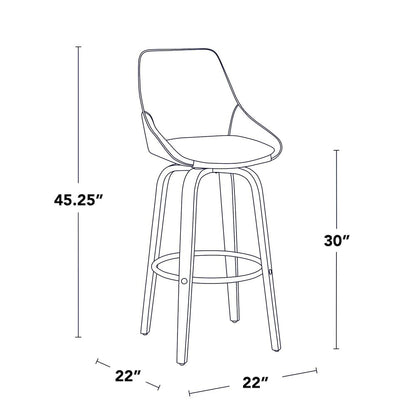 Diana 30" Fixed-Height Barstool - Set of 2