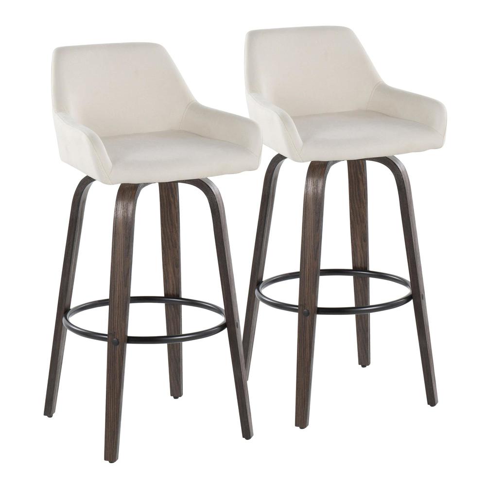 Brown Daniella 30" Fixed-Height Barstool - Set of 2