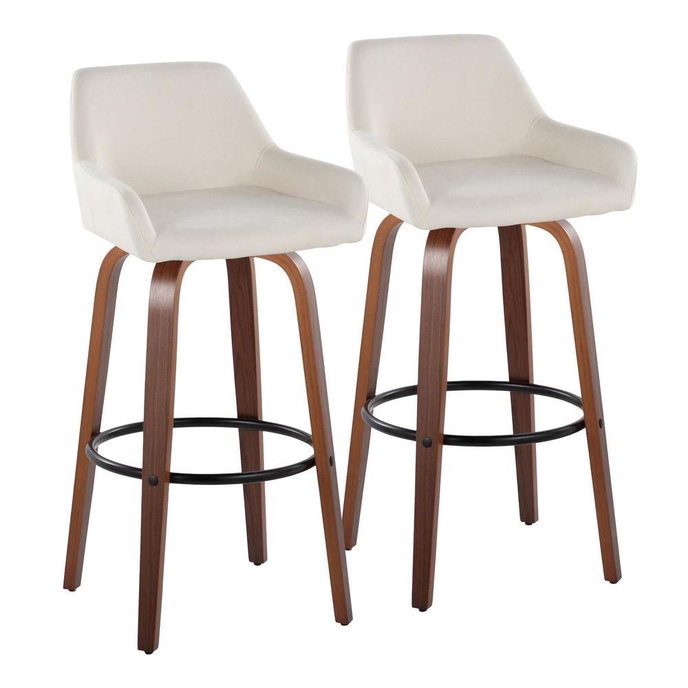 Beige Daniella 30" Fixed-Height Barstool - Set of 2