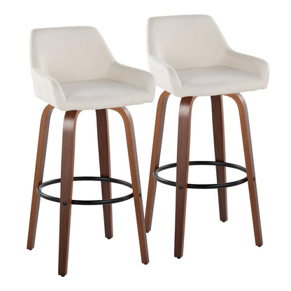 Beige Daniella 30" Fixed-Height Barstool - Set of 2