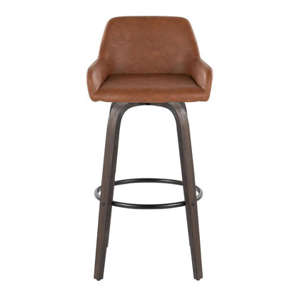 Brown Daniella 30" Fixed-Height Barstool - Set of 2