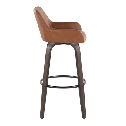 Brown Daniella 30" Fixed-Height Barstool - Set of 2
