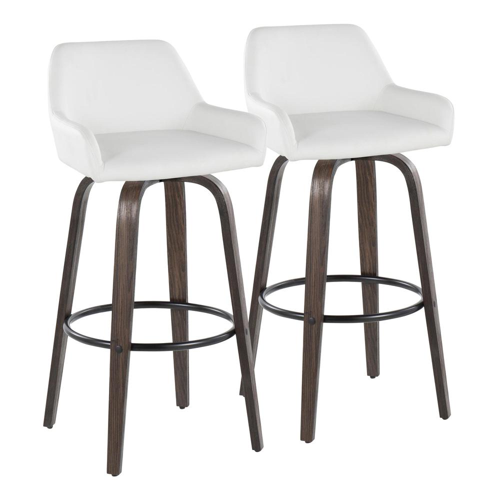 Brown Daniella 30" Fixed-Height Barstool - Set of 2
