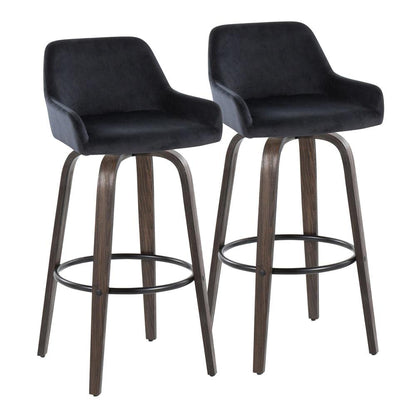 Brown Daniella 30" Fixed-Height Barstool - Set of 2