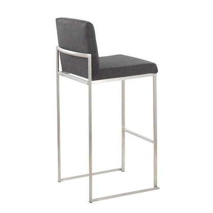 Fuji High Back 30" Fixed-Height Barstool - Set of 3