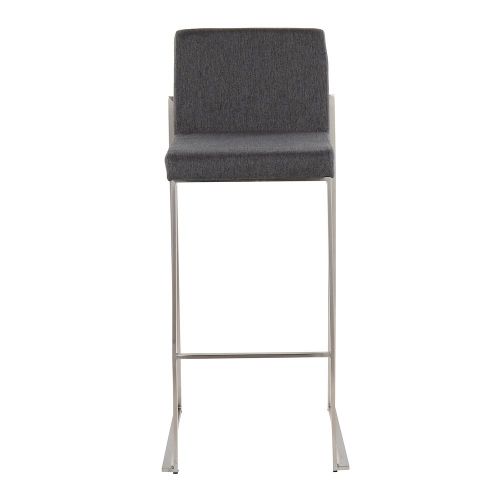 Fuji High Back 30" Fixed-Height Barstool - Set of 3