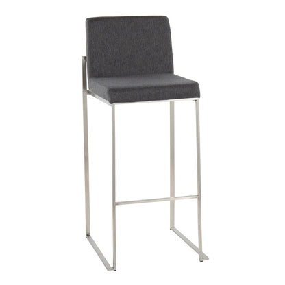 Fuji High Back 30" Fixed-Height Barstool - Set of 3