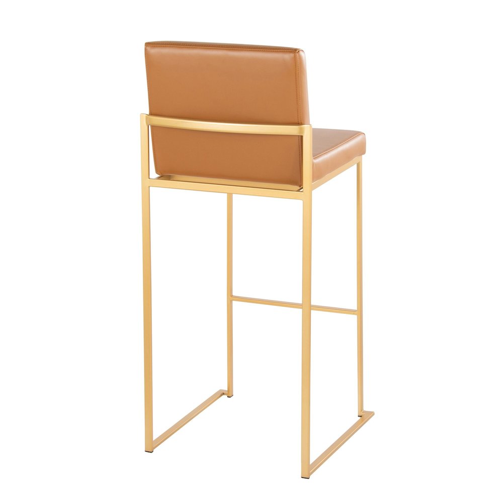 Fuji High Back 30" Fixed-Height Barstool - Set of 2