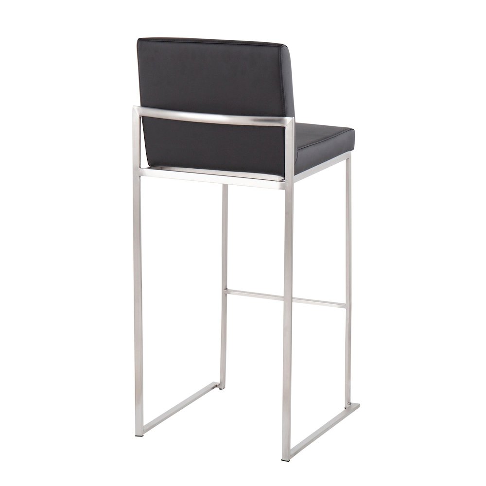 Fuji High Back 30" Fixed-Height Barstool - Set of 3