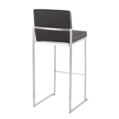 Fuji High Back 30" Fixed-Height Barstool - Set of 3