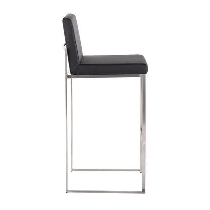 Fuji High Back 30" Fixed-Height Barstool - Set of 3