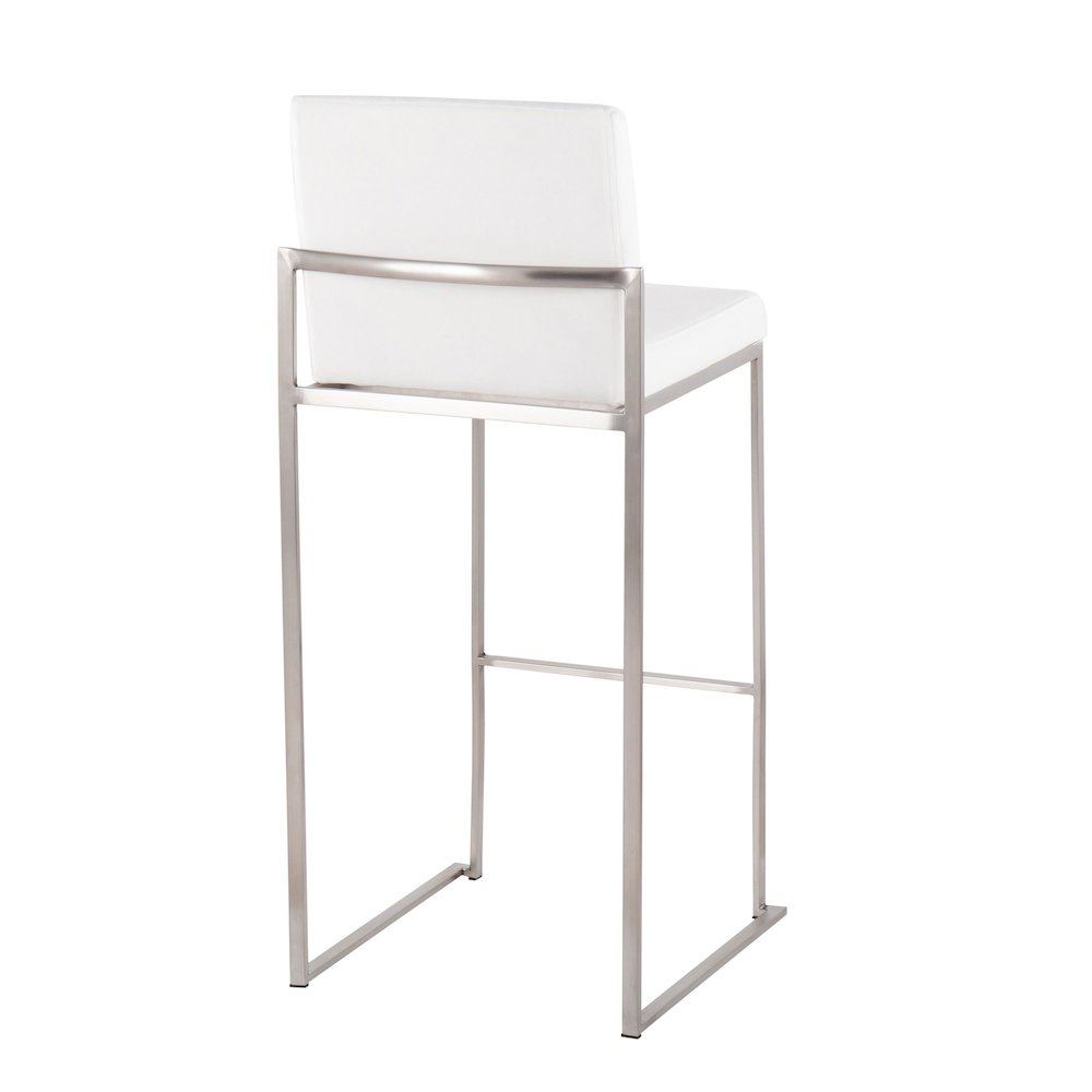 Fuji High Back 30" Fixed-Height Barstool - Set of 3
