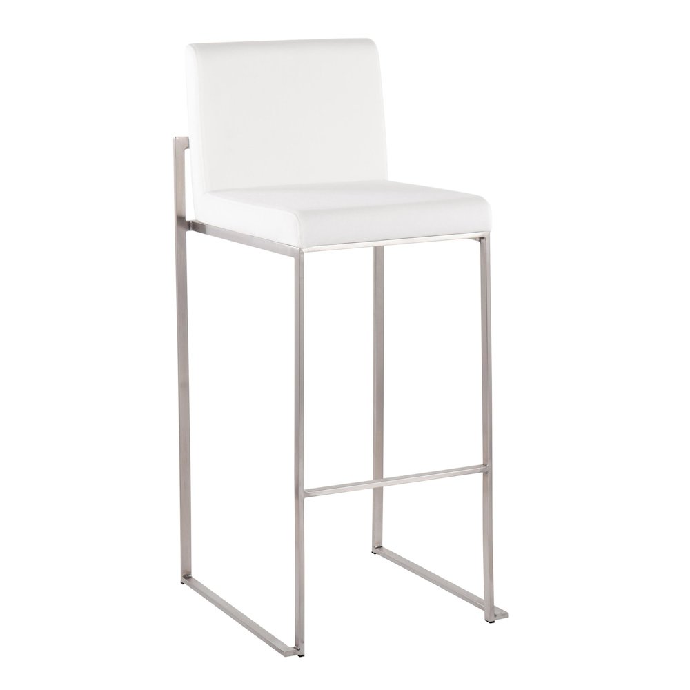Fuji High Back 30" Fixed-Height Barstool - Set of 3