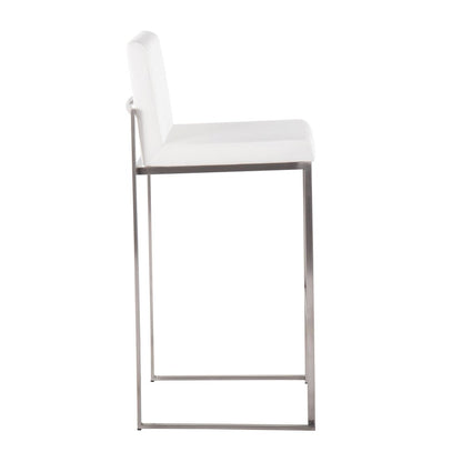 Fuji High Back 30" Fixed-Height Barstool - Set of 3