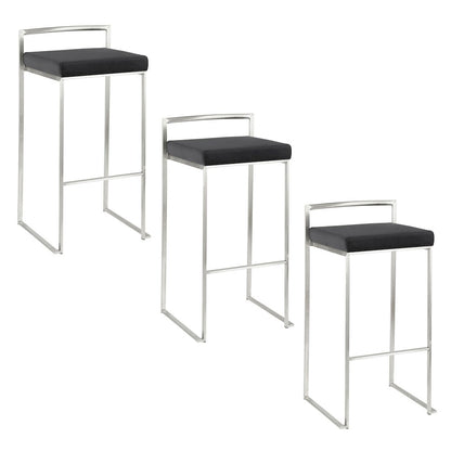 Fuji Stacker 30" Fixed-Height Barstool - Set of 3