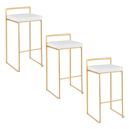 Fuji Stacker 30" Fixed-Height Barstool - Set of 3