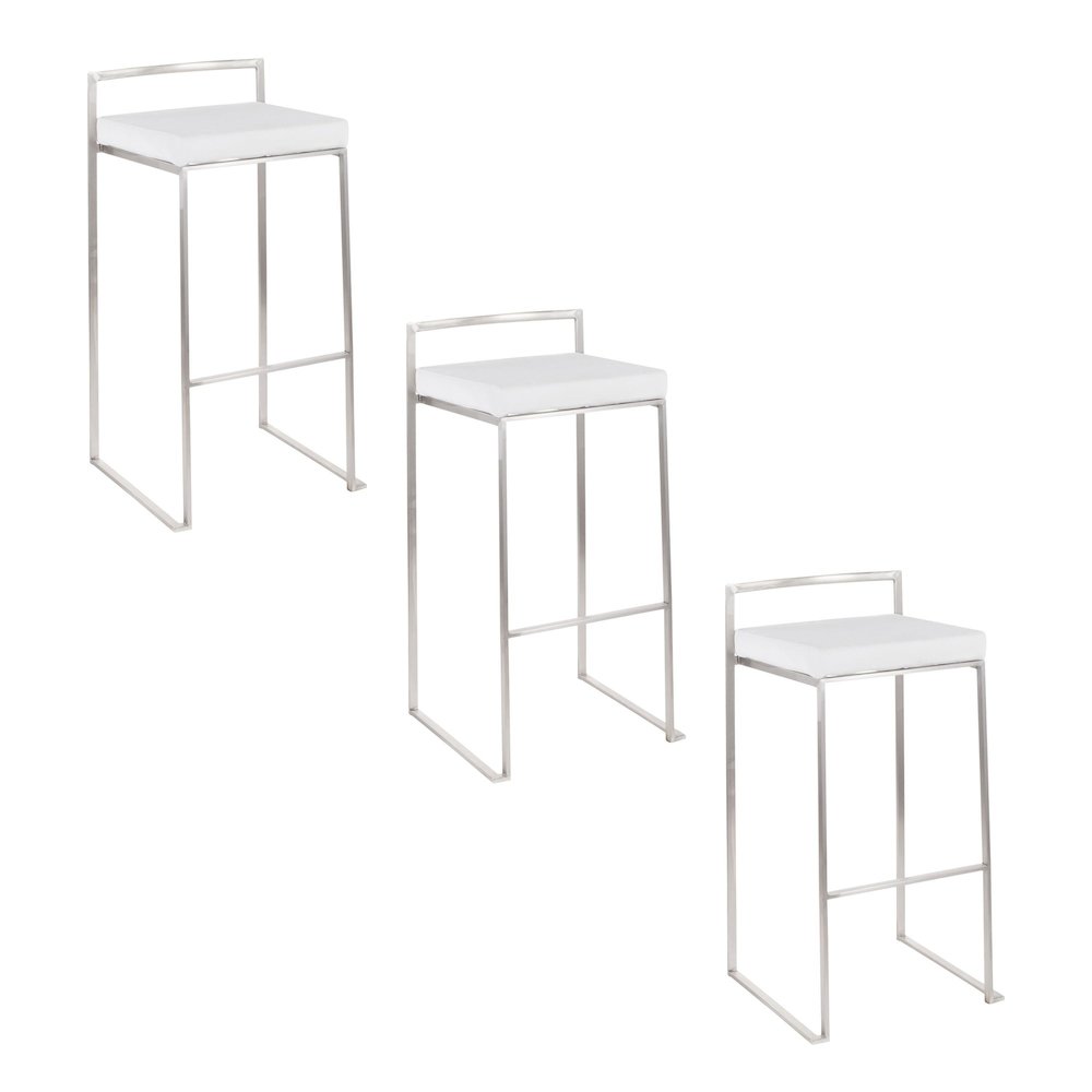 Fuji Stacker 30" Fixed-Height Barstool - Set of 3