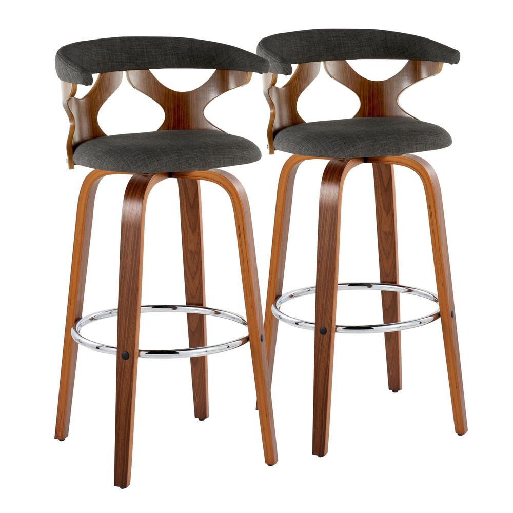 Grey Gardenia 30" Fixed-Height Barstool - Set of 2