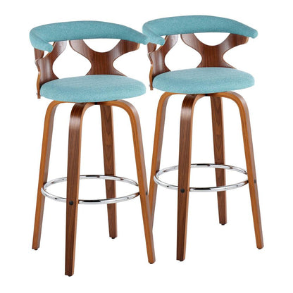 Silver Gardenia 30" Fixed-Height Barstool - Set of 2