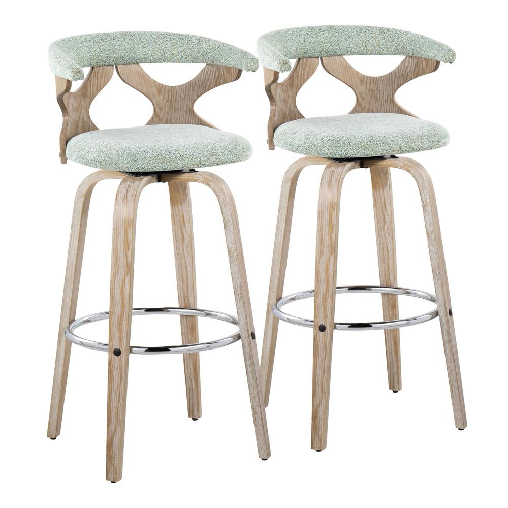 Green Gardenia 30" Fixed-Height Barstool - Set of 2