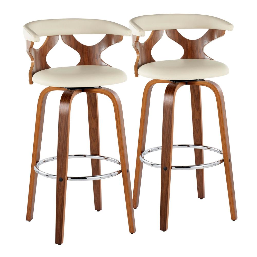 Brown Gardenia 30" Fixed-Height Barstool - Set of 2