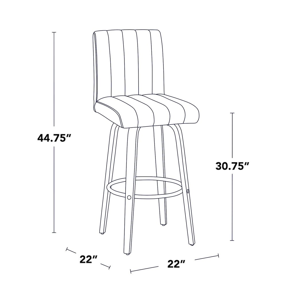 Hank 30" Fixed-Height Barstool - Set of  2