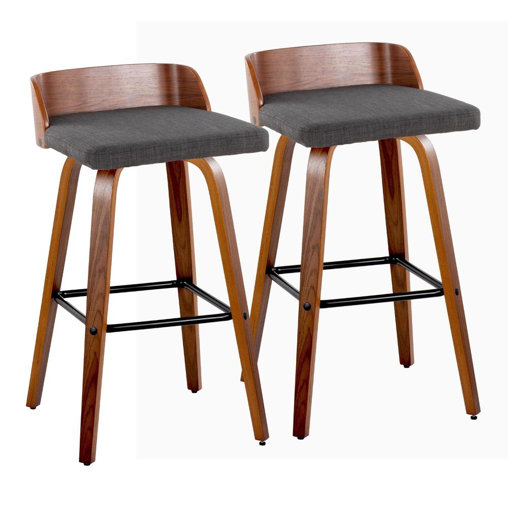 Grey Maya 30" Fixed-Height Barstool - Set of 2