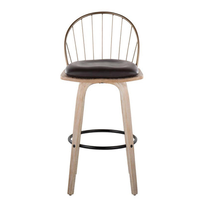Brown Riley 30" Fixed-Height Barstool - Set of 2