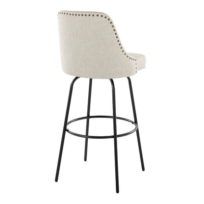 Studded Marcel 30" Fixed-Height Barstool - Set of  2