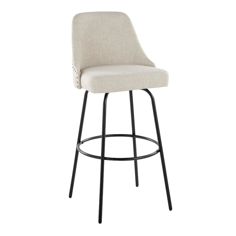 Studded Marcel 30" Fixed-Height Barstool - Set of  2
