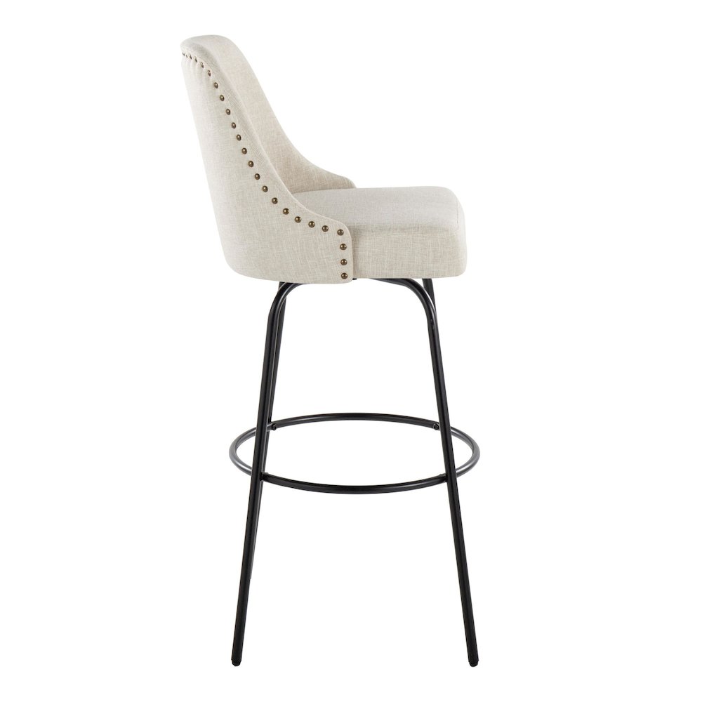 Studded Marcel 30" Fixed-Height Barstool - Set of  2