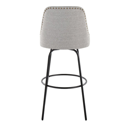 Studded Marcel 30" Fixed-Height Barstool - Set of  2