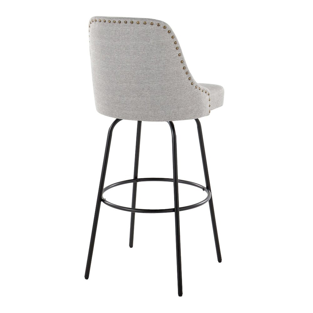 Studded Marcel 30" Fixed-Height Barstool - Set of  2