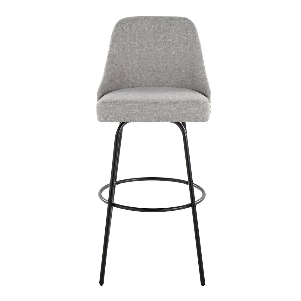 Studded Marcel 30" Fixed-Height Barstool - Set of  2