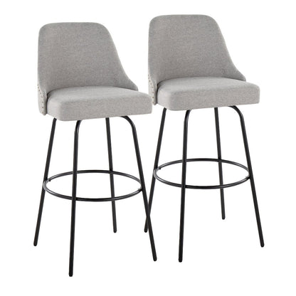 Studded Marcel 30" Fixed-Height Barstool - Set of  2