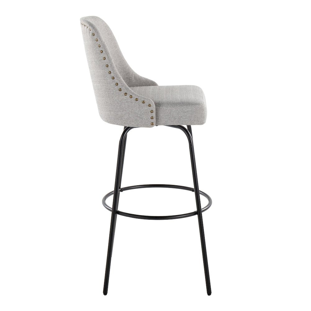 Studded Marcel 30" Fixed-Height Barstool - Set of  2