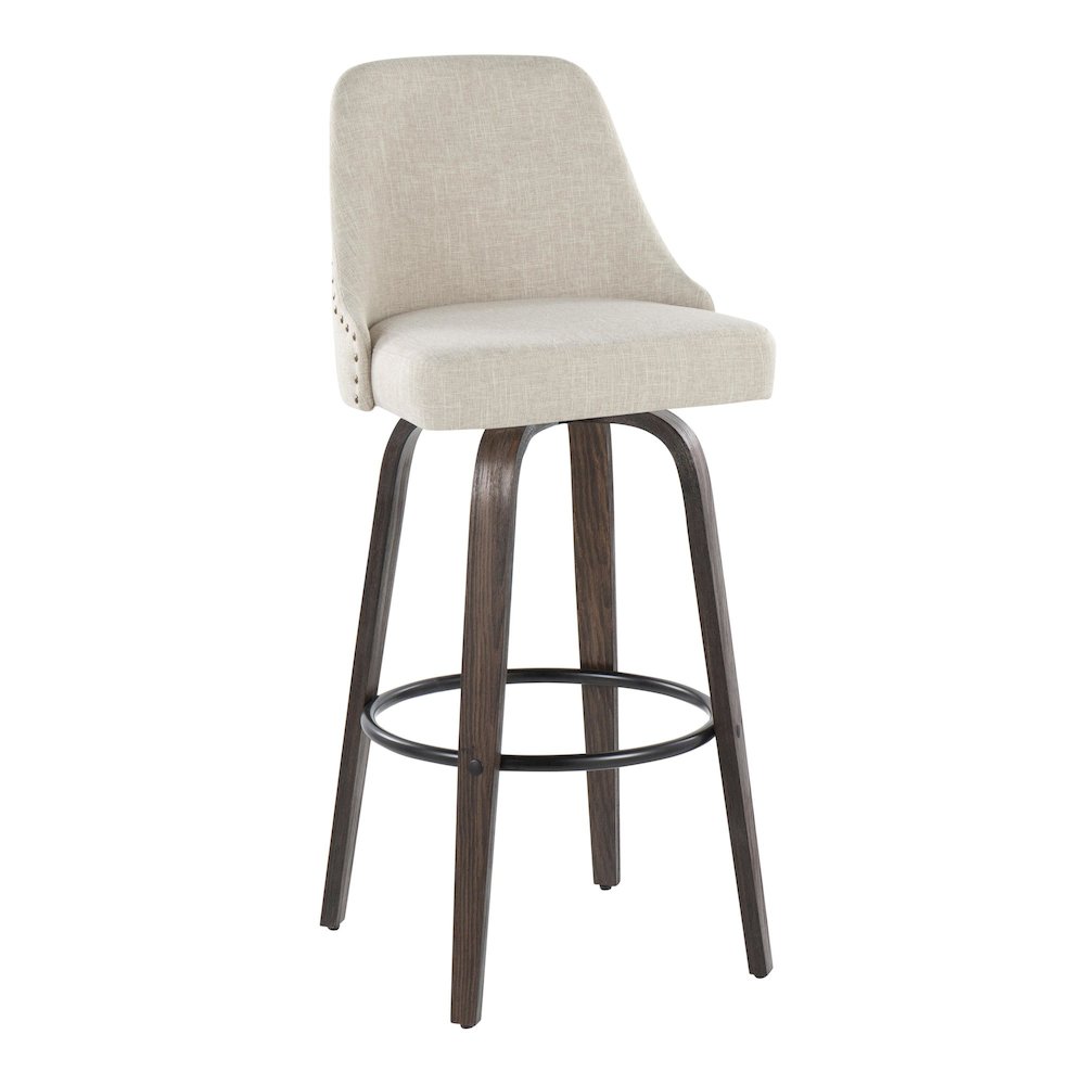 Studded Marcel 30" Fixed-Height Barstool - Set of  2