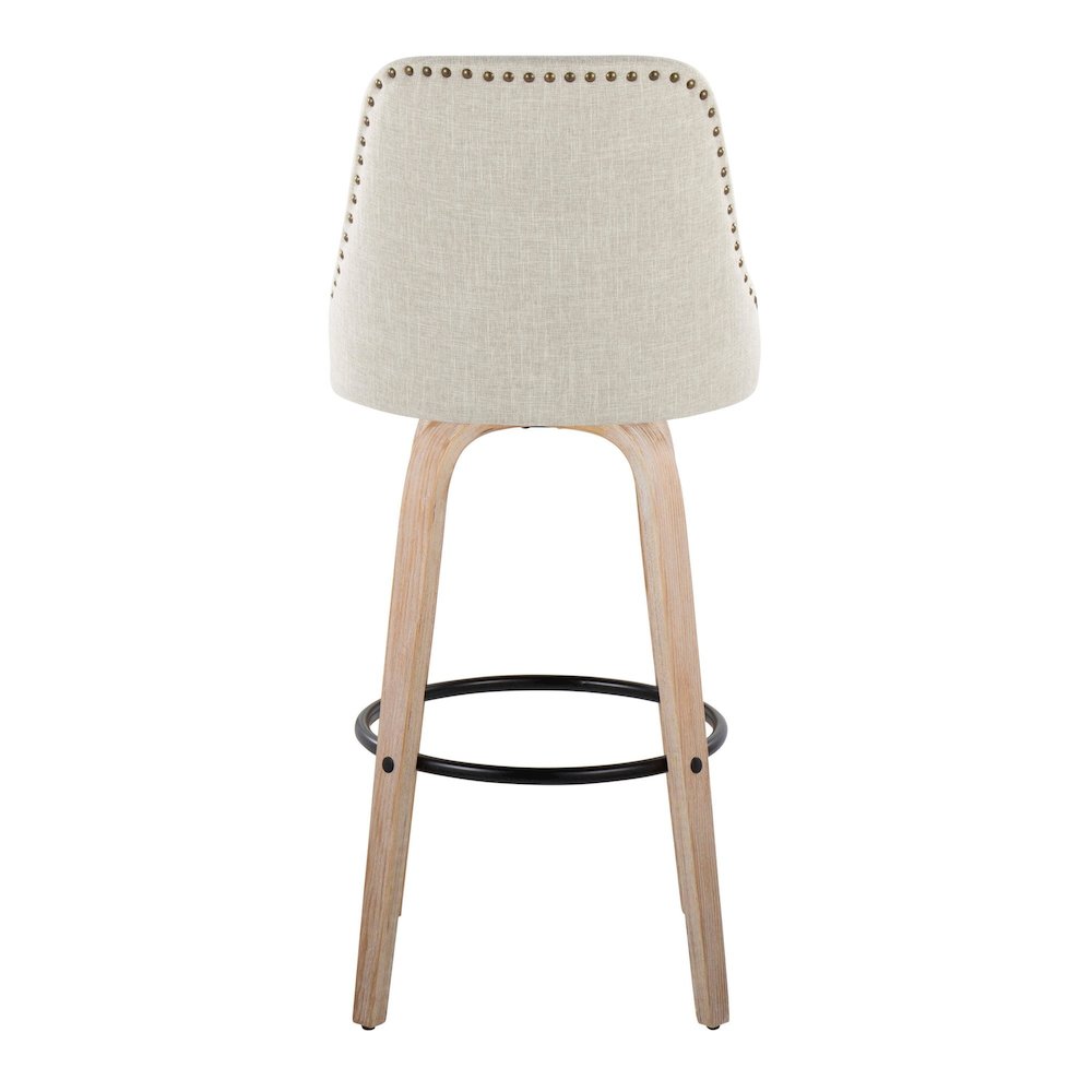 Studded Marcel 30" Fixed-Height Barstool - Set of  2