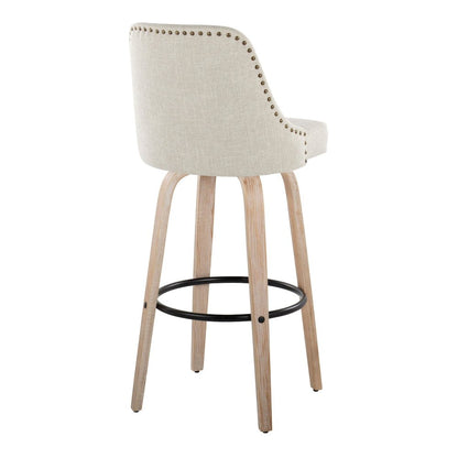 Studded Marcel 30" Fixed-Height Barstool - Set of  2
