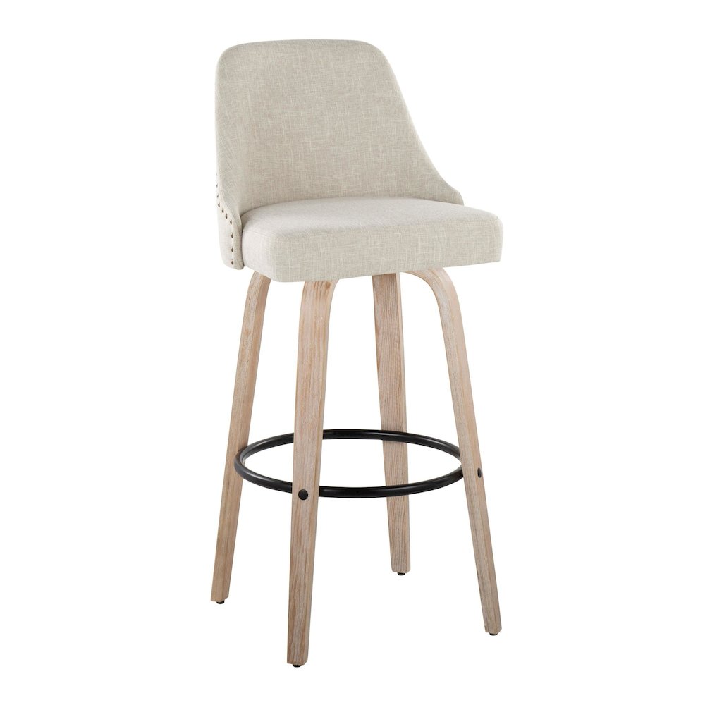 Studded Marcel 30" Fixed-Height Barstool - Set of  2