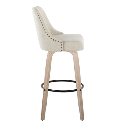 Studded Marcel 30" Fixed-Height Barstool - Set of  2