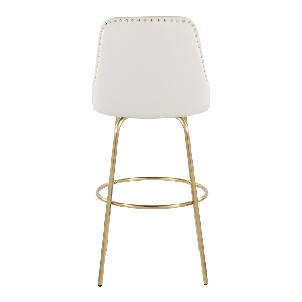 Studded Marcel 30" Fixed-Height Barstool - Set of  2