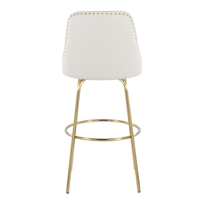 Studded Marcel 30" Fixed-Height Barstool - Set of  2