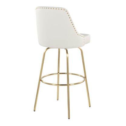 Studded Marcel 30" Fixed-Height Barstool - Set of  2