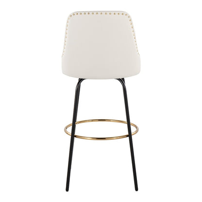Studded Marcel 30" Fixed-Height Barstool - Set of 2